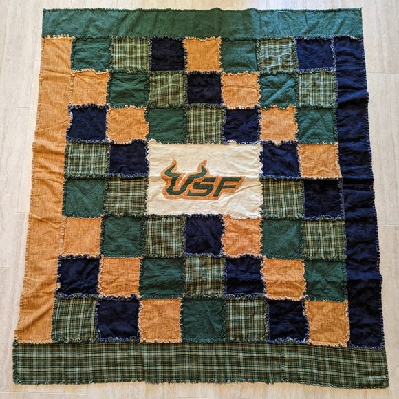 Hand Crafted Bedding Handmade University Of South Florida Usf Bulls